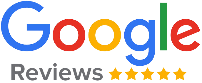 A google logo with five stars in front of it